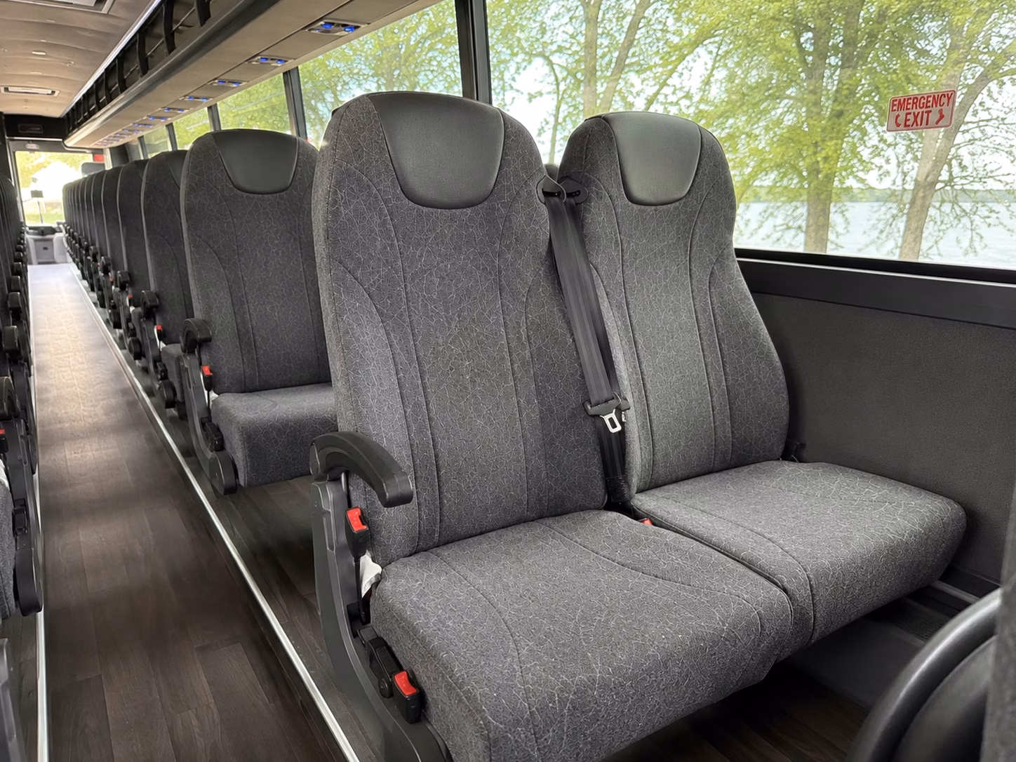 56 passenger charter bus interior